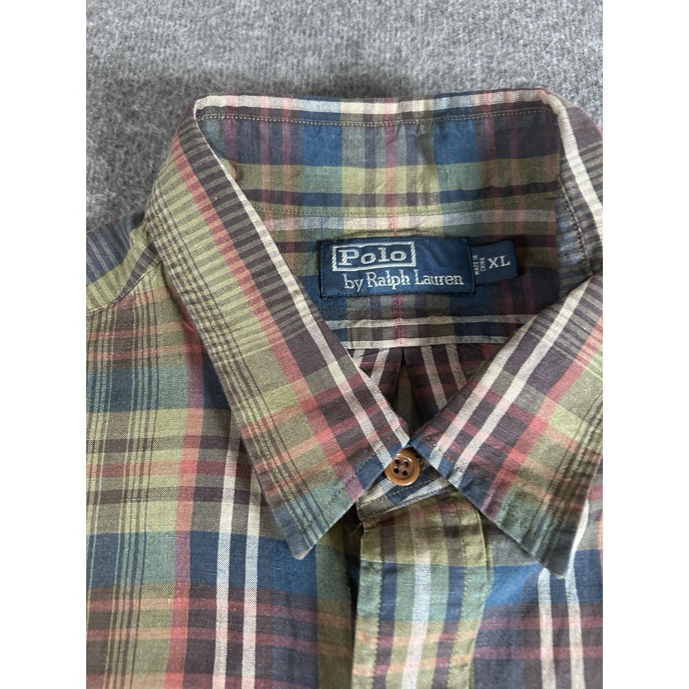 Polo Ralph Lauren Men's XL Multicolor Plaid Check Long Sleeve Button Up Shirt - Picture 3 of 6